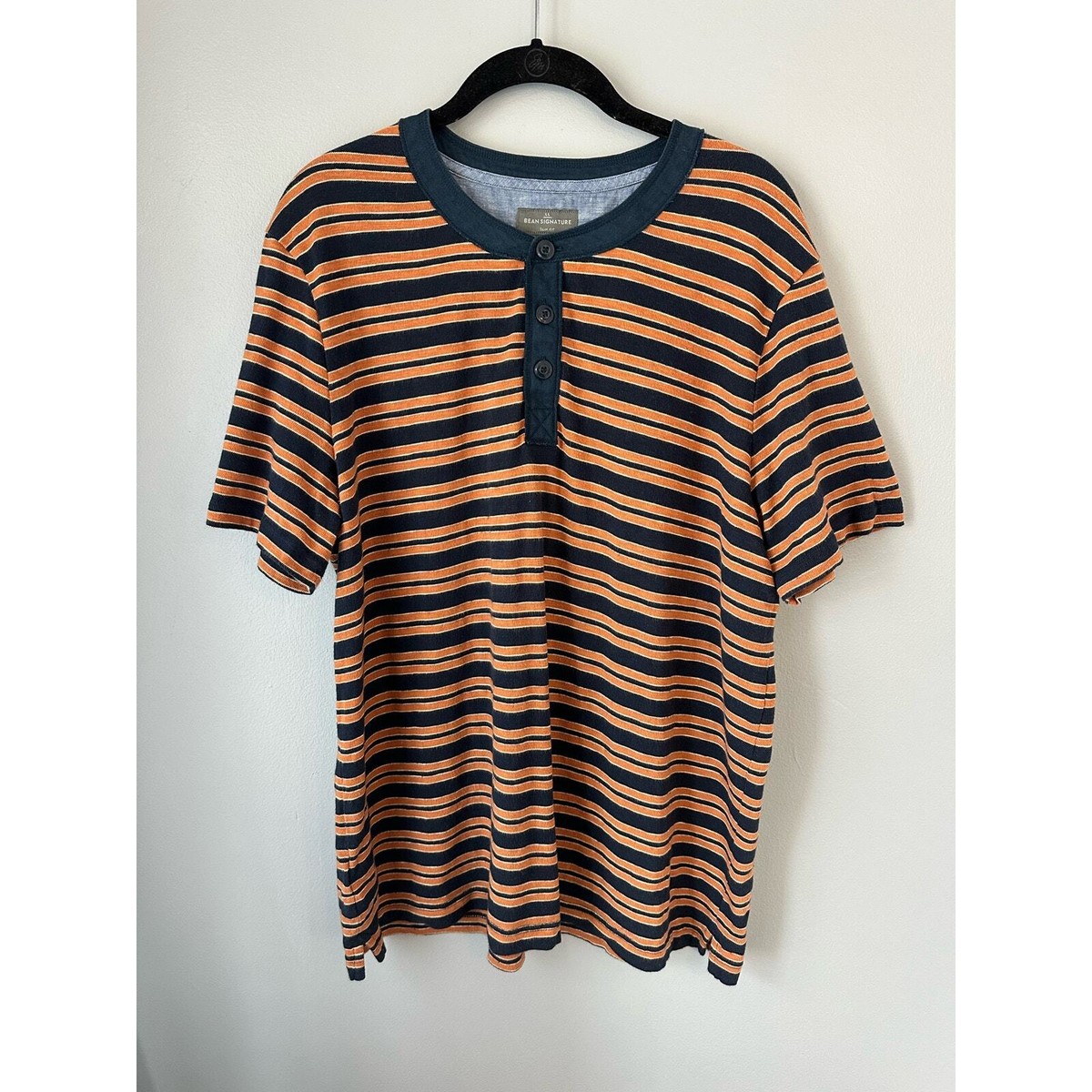 Bean Signature Henley Short Sleeve Striped Slim fit