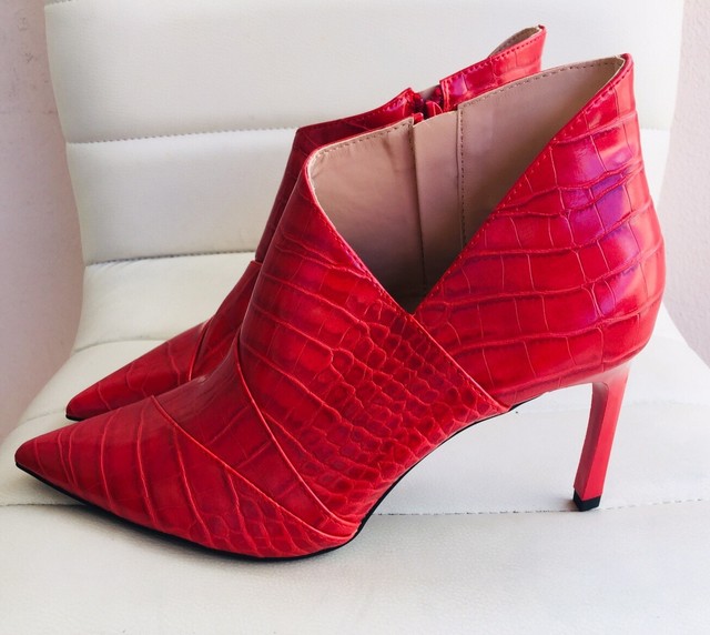 zara animal print high heel ankle boots