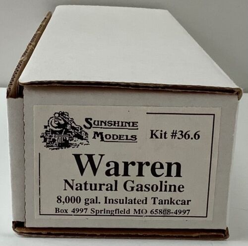 Sunshine Models HO resin kit 36.6 Warren Natural Gasoline 8K Insulated Tankcar