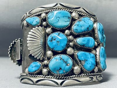 One Of The Best Vintage Native American Navajo Orville Tsinnie Turquoise Sterling Silver Buckle One Of The Best Vintage Native American Navajo Orville Tsinnie Turquoise Sterling Silver Buckle