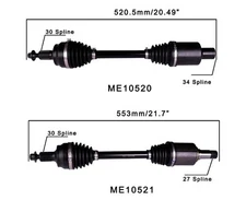 Front Left Right CV Drive Axle Mercedes-Benz 2010-2016 E350 4 Door Sedan 4Matic
