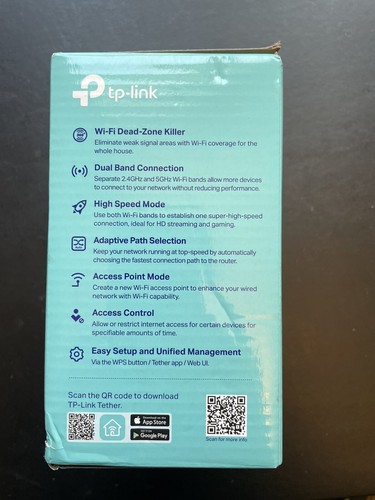 TP-Link RE315 Mesh Wi-Fi Range Extender AC1200 Doble Banda Inalámbrico NUEVA CAJA ABIERTA - Imagen 4 de 4