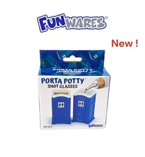 Porta Potty Shot Glasses Set of 2 By Funwares - Brand New !