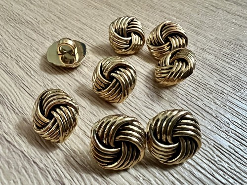 8 X Gold Knot buttons 17mm Jacket Blazer Coat Dresses Ref80 - Picture 3 of 6