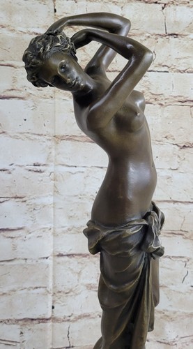 Female Nude Sensual Rapunzel Enchantress Tangled Elegant Classical Bronze Statue - Picture 5 of 7
