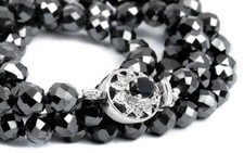 Black Necklace With 925-Clasp AAA Cut Diamond Highly Demand Beautiful look 8mm.