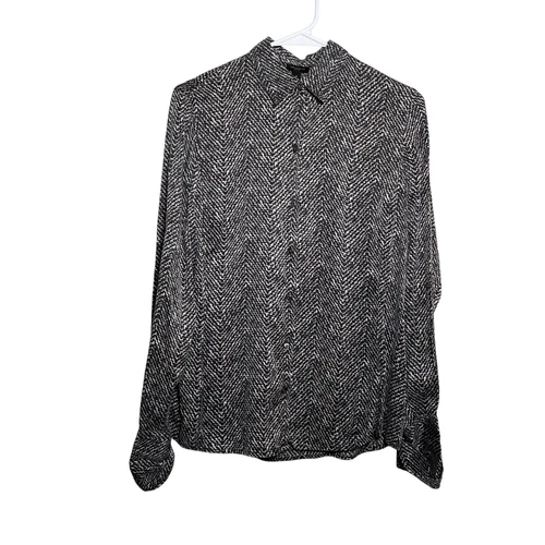 Ann Taylor Blouse Women's 8 Button Up Career Long Sleeve Collared Top Shirt