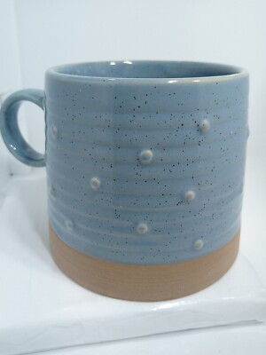 BLUE DOTTED COFFEE MUG. SUNDAY MORNING CERAMICS MUG. Art Deco Mug. B310