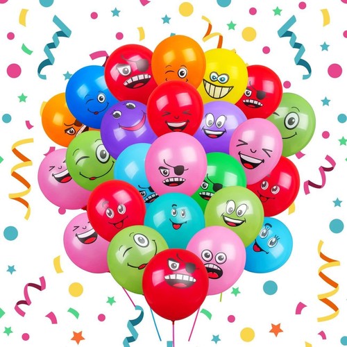 Emoji Face Latex Balloons Baby Shower Kids Birthday Party Funny Home Decor12" - 第 1/8 張圖片