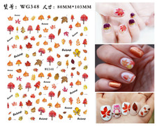 Maple Leaf Nail Sticker Thanksgiving Pumpkin Turkey Squirrel Fruit