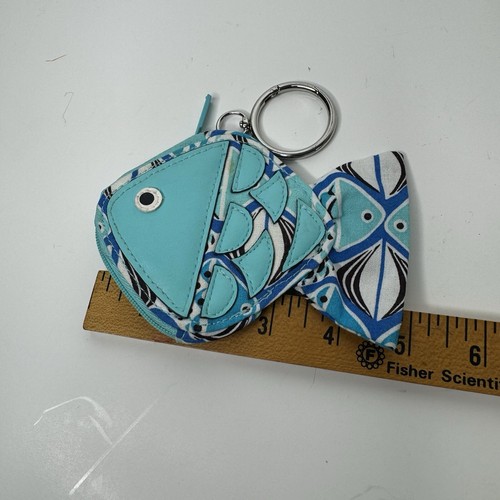Vera Bradley Fish Bag Charm - Go Fish Blue - Twist Keyring - Coin Purse - Picture 6 of 9