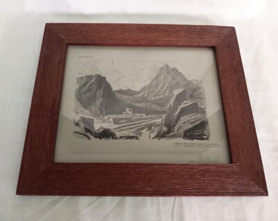 Framed Vintage C1920s Print 'Among The Arran Hills' Real Wood Frame 13''