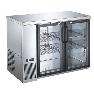 Falcon Food Service 48'' Glass Door Back Bar Cooler w/ Stainless Steel Exterior