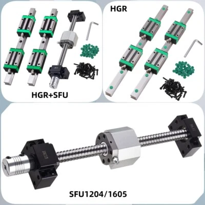 CNCMANS HGR15 HGR20 HGR25 Linearführung Rail+ SFU1605 SFU1204 Kugelumlaufspindel CNC DIY