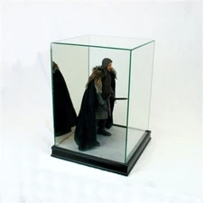 Glass Action Figure Display Case Collectible Figurine Showcase Mirror 1:6 Scale