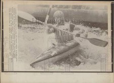 1972 Press Photo Eric Munshaw in kayak single slalom race in Augsburg, Austria