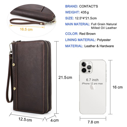 Contacts Men's RFID Leather 27 Card Holder Clutch Bag Wallet Organizer Business - Picture 4 of 12