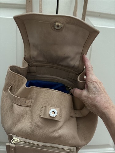 Reduced To Sell! Oroton Nude Beige( Musky Pink) Leather Backpack Cost $500 - Picture 4 of 10