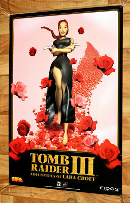 Tomb Raider III Game Store Old Vintage Promo Poster Playstation1