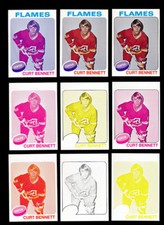 1975 Topps Hockey #8 Curt Bennett 11 Card Progressive Proof 75THOC56