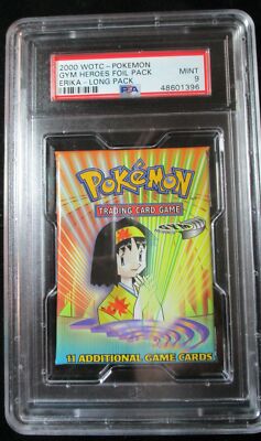 Gym Heroes Long Foil Pack PSA 9 Erika (1396) Graded Booster Gym Heroes Long Foil Pack PSA 9 Erika (1396) Graded Booster