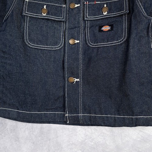 Chaqueta Dickies Denim Chore para Mujer XS Raw Indigo 100 Aniversario Punto Blanco - Imagen 9 de 20