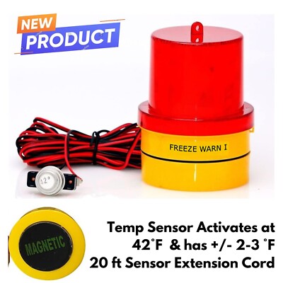 Freeze Warn Light Freezing Temp Alert Flashing Red Light Below 42°F Winter Cold
