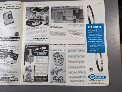July 1958 Production Magazine Equipment Metalworking Machines Designs Tools - Picture 7 of 16