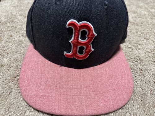 Boston Red Sox New Era 9Fifty Snapback Hat Cap MLB Baseball Gray Pink Flat Brim - Picture 2 of 15