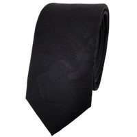 Schmale Tigertie Designer Krawatte Schwarz Uni Gemustert - Cravate Tie Binder