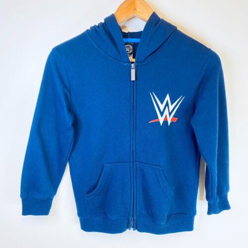 WWE John Cena Official 2016 Graphic Double Sided Navy Zip Hoodie Boys Size 8 - Picture 1 of 8