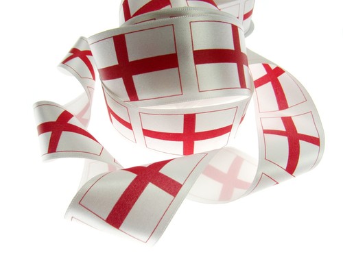 Berisford's St Georges Cross Patriotic Satin Ribbon (Choose 25mm and 35mm) - Picture 9 of 9