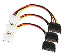 SATA Power Cable Adapter 3 Pack SATA 15 Pin Male to Molex LP4 Female Power