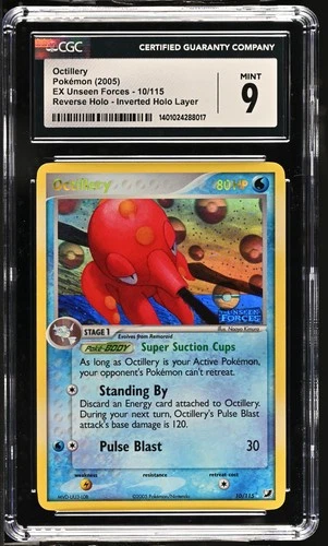 Pokemon Octillery 10/115 Reverse Holo Inverted Holo Layer CGC 9 Mint
