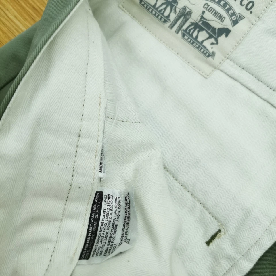 Pantalones Chinos Levi's Para Hombres W36 L34 Verde Salvia Calce Ajustado Pantalones Inteligentes Negocios Foto 4 de 4