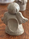 Vtg 3 Abbey Press Grey THUMB PRINT Joseph w Jesus, Mary Angel Nativity Figurines — photo 3