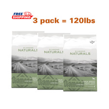 3 Packs Diamond Naturals Large Breed Adult Dry Dog- Lamb Meal & Rice,40lbs bag 0.76 per pound