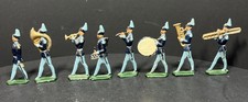 LEAD SEMI-FLAT SOLDIERS MARCHING BAND LOT OF 8 VINTAGE COLLECTION