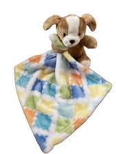 Little Miracles Brown Puppy Dog Stuffed Plush Baby Security Multi-Color Blanket