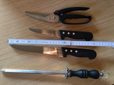Messerset 4 teiliges Küchenmesserset CS Pro-Line Edelstahl mit Geflügelschere