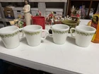 VTG Pyrex Corelle Spring Blossom  Milk Glass Mugs Set of 4