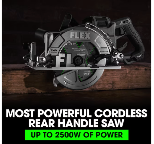 FLEX Rear Handle 24-volt 7-1/4-in Brushless Cordless Circular saw (used)(bare to - Picture 2 of 6