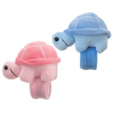 2Pcs Plush Animal Slap Bracelets Tortoise Kids Party Toys Comfortable Wristbands