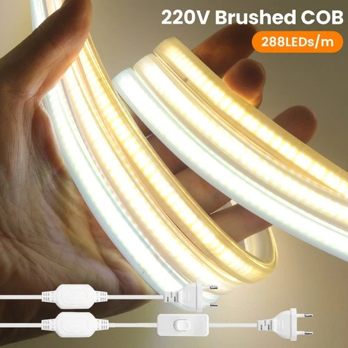 230V COB LED Stripe Streifen Wasserdicht Lichtband Leiste Band Lichtschlauch