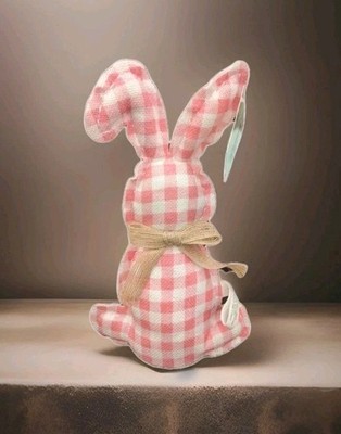 Easter Pink Easter Bunny  Soft Craft Figurine 10 in New