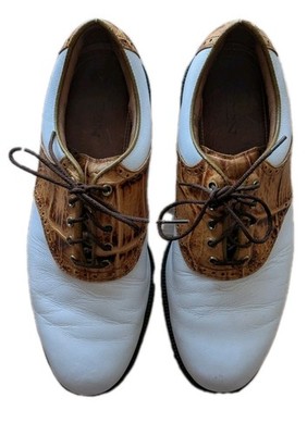 FJ FootJoy ICON Tour Croc Print Saddle Golf Shoes | eBay