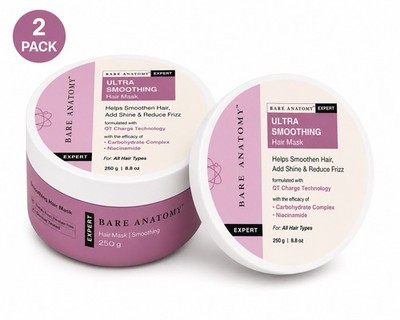 2 pack Bare Anatomy Ultra Smoothing Hair Mask 250g 8.8oz Anti-Frizz