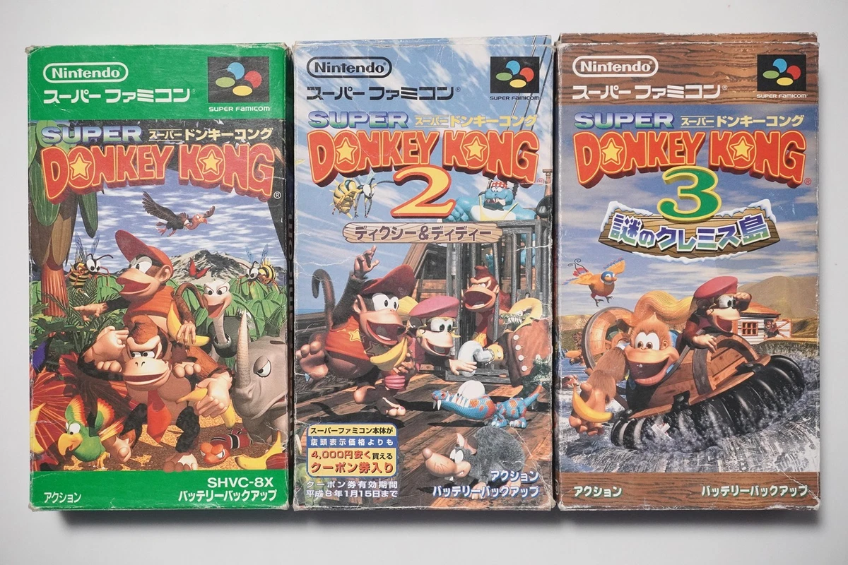 Super Famicom Super Donkey Kong 1 2 3 boxed Japan SFC games US