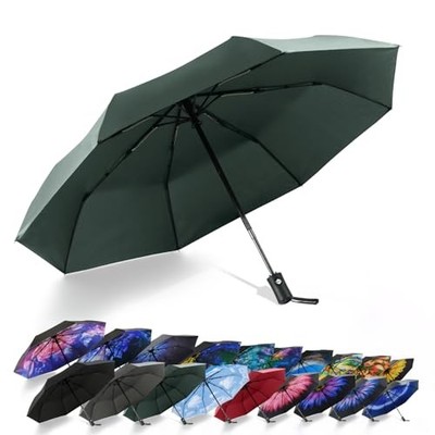 SY Compact Travel Umbrella Windproof Auto Open/Close 8-Rib