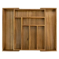 Luxury Acacia Kitchen Drawer Organizer-Silverware Organizer-Utensil Holder and